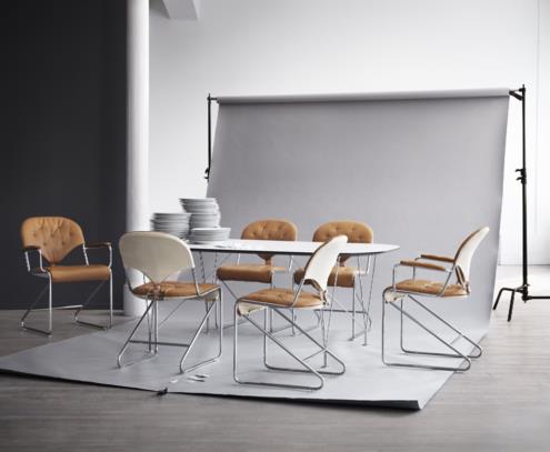 Sam karmstol krom naturale camel