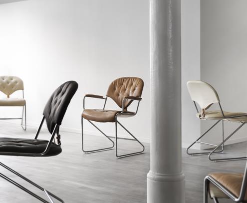 Sam chair chrome naturale black