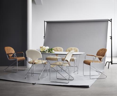 Sam chair chrome naturale perle