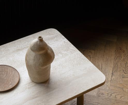 Domus bord ek travertin romano