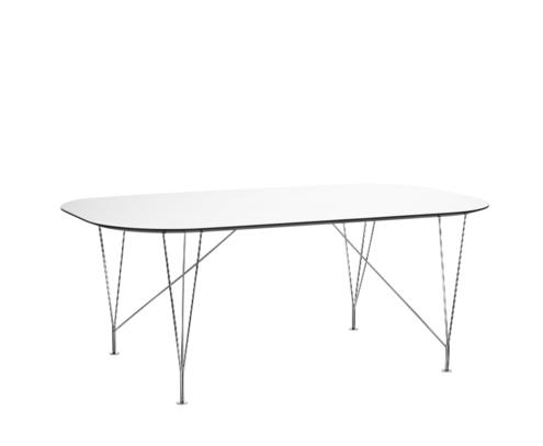 Inter dining chrome white