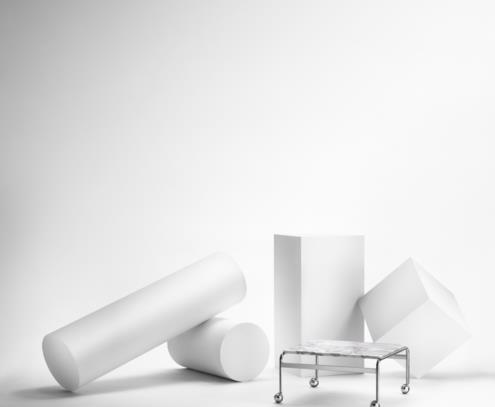 Karin table chrome carrara white